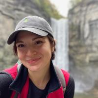 Jenna Zitomer in front of Taughannock Falls