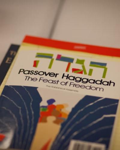 brochure which reads Passover Haggadah the Feast of Freedom