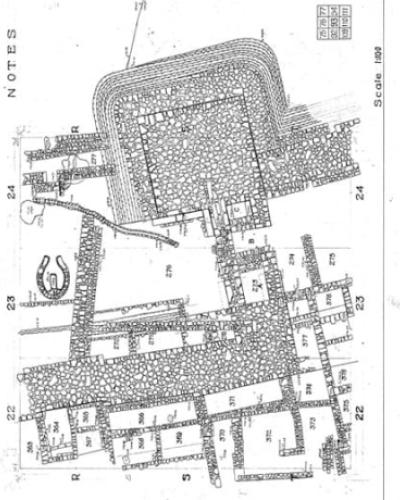 Tell en-Nasbeh / Square T23 diagram (plan view) Aaron Brody. &quot;Bade Museum: 093_Plan.TIF (Image)&quot; (Released 2010-02-17). Aaron Brody (Ed.) Open Context. &lt;http://opencontext.org/media/66F4CDB7-2984-4582-50C1-FC7E1F3876EE&gt;