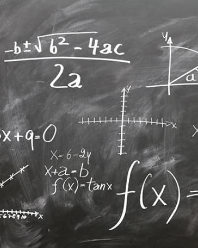 math problems on a chalk board